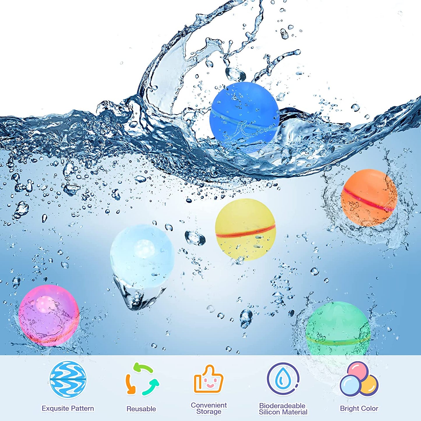 Reusable Water Balloons (12 Pack) | Eco-Friendly Summer Fun | HavenGlow Beckett