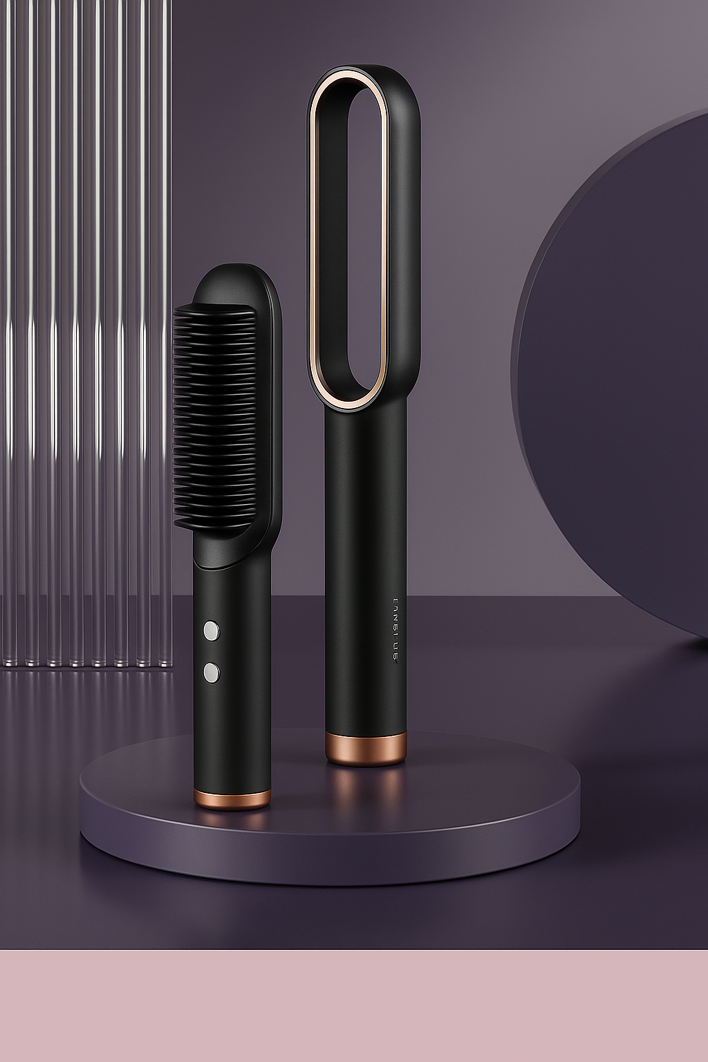 HavenGlow 2-in-1 Cordless Straightening Brush | Portable USB Hair Styler