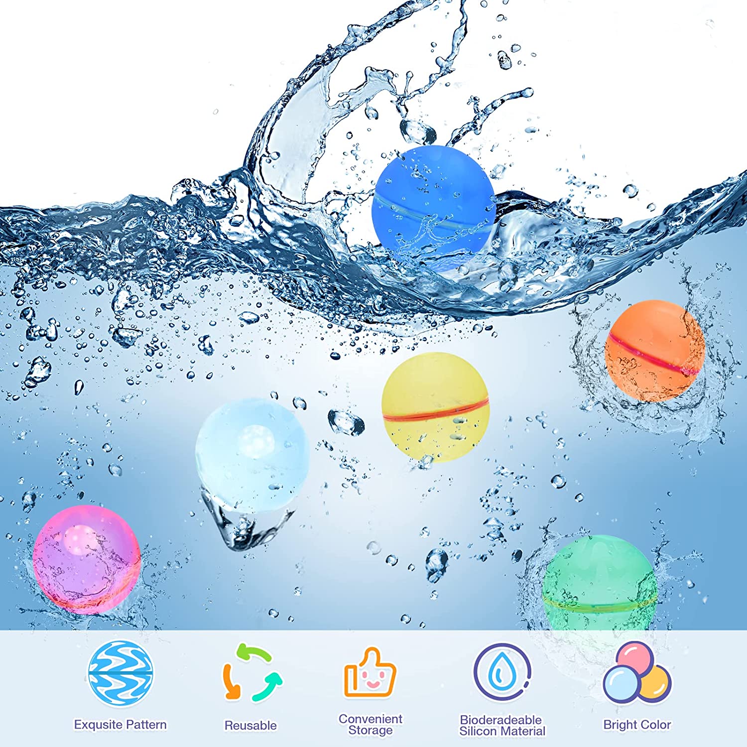 Reusable Water Balloons (12 Pack) | Eco-Friendly Summer Fun | HavenGlow Beckett