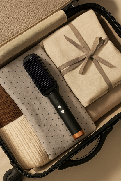 HavenGlow 2-in-1 Cordless Straightening Brush | Portable USB Hair Styler